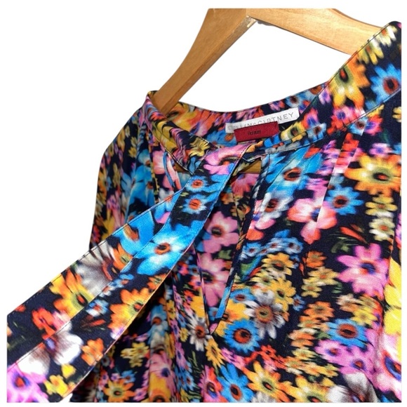 STELLA MCCARTNEY Sophie Silk Set Dark Floral Top Pant IT 40 US 4 Matching Outfit - Picture 7 of 16